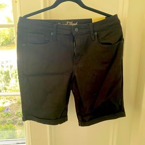Black denim shorts